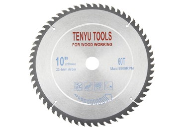 Hoja de sierra circular para madera de carburo de 10 pulgadas y 60 dientes