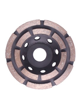 Lâmina de serra de pedra de granito de concreto de moedor de disco de roda CUP de moagem de segmento de duas fileiras de diamante de 4 polegadas