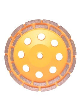 Lâmina de serra de pedra de granito de concreto de moedor de disco de roda cup de moagem de segmento de duas fileiras de diamante de 5 polegadas
