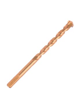 Broca de mampostería con punta de carburo para perforación de mampostería de ladrillo de hormigón con vástago triangular L flauta chapada en cobre