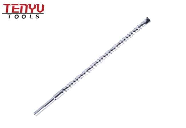 Broca de mampostería con punta de carburo de flauta SDS Plus de vástago S4 cromado para perforación de mampostería de ladrillo de hormigón