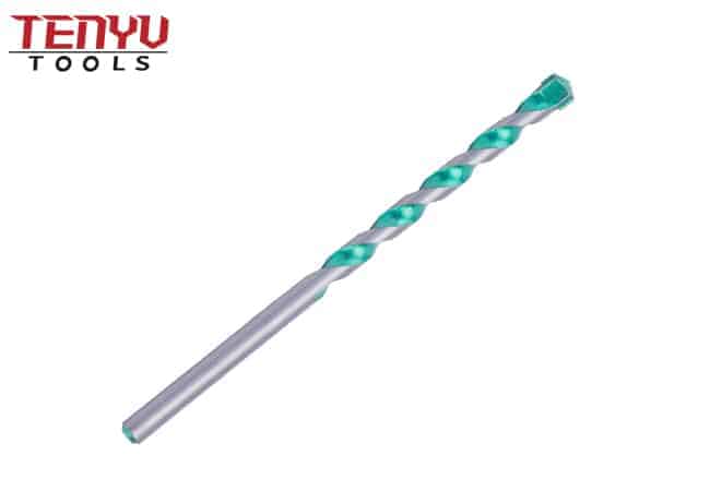 Brocas para mampostería de hormigón con punta de carburo de flauta R para perforación de mampostería de ladrillo con superficie verde y brillante