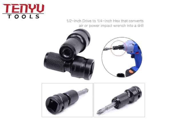 1/2’’ Drive To 1/4’’ Hex Drill Chuck Converter Socket Adapter For Impact Wrench Quick Release Chuck Screwdriver Bit Socket - 1420