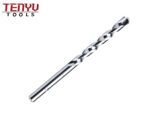 Round Shank Nickel Plated R Flute Carbide Tipped Masonry Drill Bit for Concrete Brick Masonry Drilling