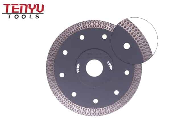 Lâmina de serra diamantada Turbo-Mesh com flange para corte de mármore