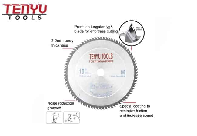 Hojas de sierra circular de carburo de 10 pulgadas y 80 dientes para corte de madera