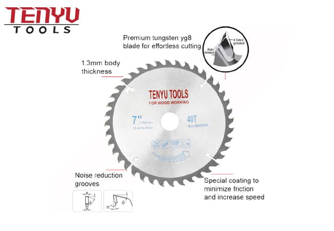 7 Inch 40 Teeth Carbide Circular Saw Blades for Wood