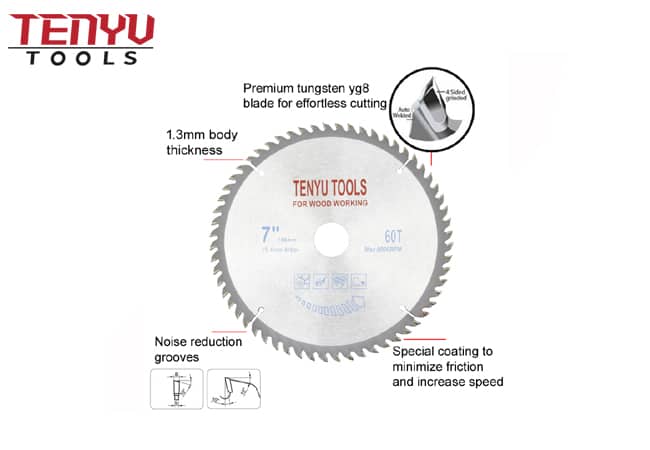 7 Inch 60 Teeth Carbide Wooden Circular Saw Blade