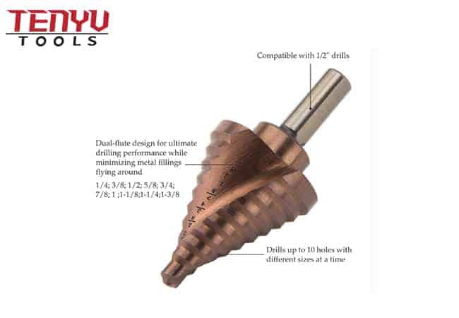 Cobalt 5% Broca escalonada M35 Flauta espiral para cortar