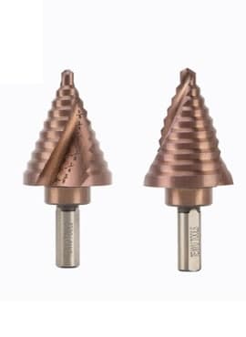 Cobalt 5% Step Drill Bit M35 Spiral Flute for Cutting Drilling Holes On Stainless Steel, Metal Sheet, Multiple Hole Stepped Up Bit for Professionals Power Tools