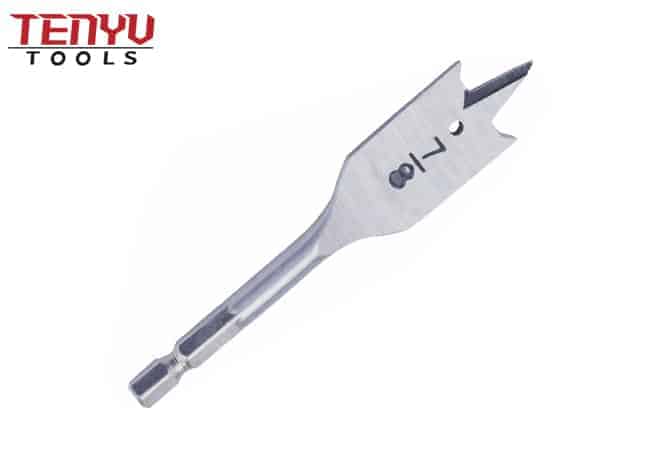Flat Wood Spade Drill Bits Hex Shank Short Length Stubby for Confined Space Drilling Wood