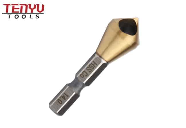 HSS 4241 Zero 0 Flute with Bright or Gold Surface Coating Countersink Drill Bit