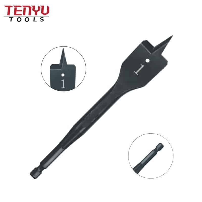 heavy duty quick change hex shank center point flat wood spade paddle drill bit for wood drilling hole