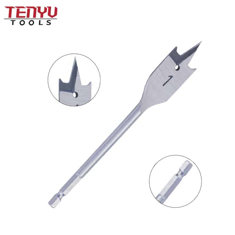 hex shank center point flat wood spade paddle drill bit for wood clean and fast drilling hole