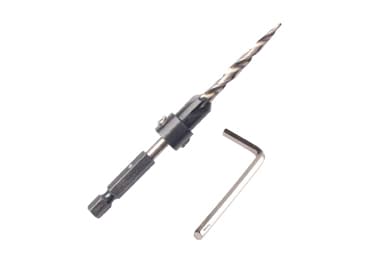 Hex Shank Taper Point Wood Countersink Drill Bit with Stop Collars and Wrench for Wood Screw