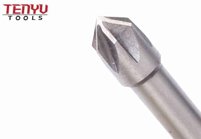 M2 Cylindrical Shank 6 Flute 60 Degree Countersink Drill Bit for Metal Drilling