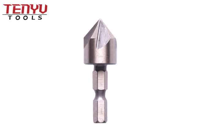 M2 Hex Shank Countersink Drill Bit 90 Degree Cutting Angle for Metal Drilling