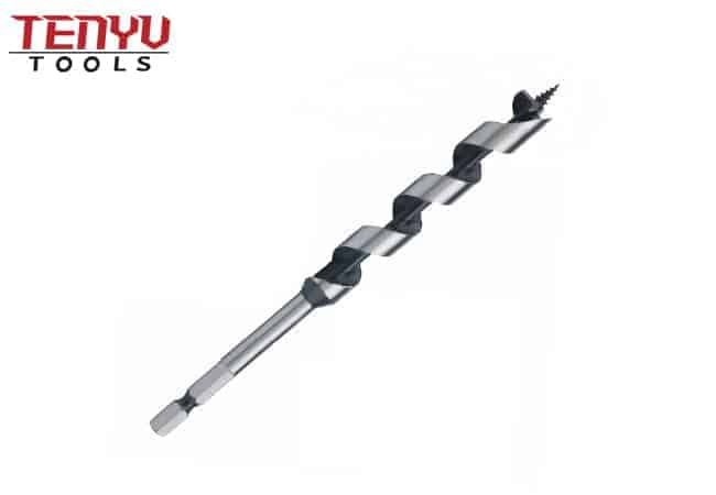 Quick Change Hex Shank Screw Point Self Feed Wood Auger Drill Bit Designed for Drilling Deep Smooth Clean Holes in Wood