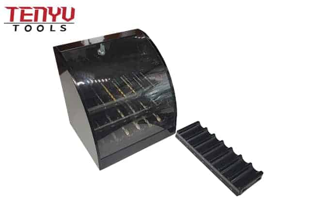 Acrylic Power Tool Drill Bits Display Box Stand with Lock