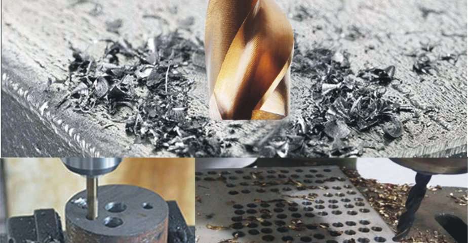 Una broca de titanio perforó un agujero a través del acero de dureza