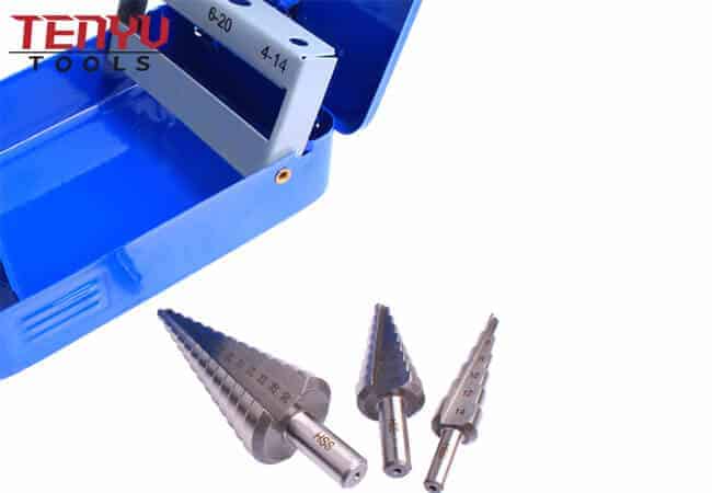 M2 Double Straight Flute Step Up Drill Bit Set for Steel and Metal Drilling with Three Flats Shank