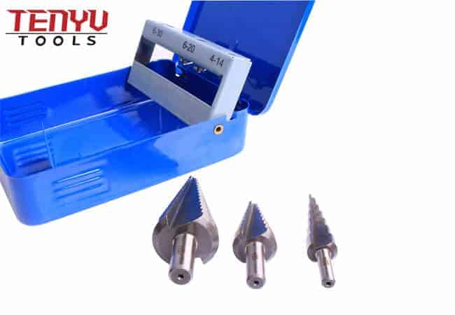 M2 Double Straight Flute Step Up Drill Bit Set for Steel and Metal Drilling with Three Flats Shank