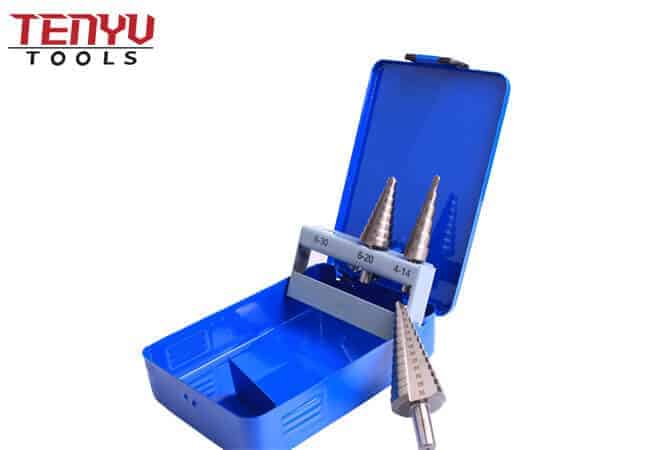 M2 Double Straight Flute Step Up Drill Bit Set for Steel and Metal Drilling with Three Flats Shank