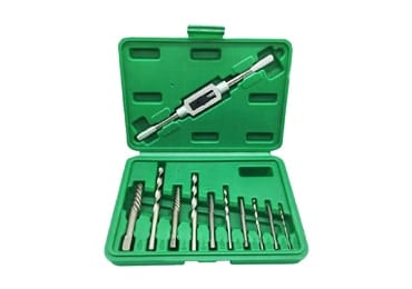 11Pcs Single Head Screw Extractor and Left Hand Drill Bit Kit in One Plastic Box for Most Stripped Damaged Screw Remover