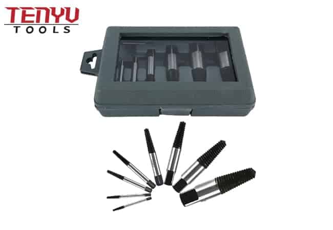 8Pcs Damaged Screw Extractor Tool Set in Plastic Box for Broken Stripped Screw Remover