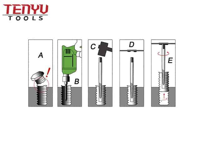 8Pcs Damaged Screw Extractor Tool Set in Plastic Box for Broken Stripped Screw Remover