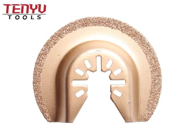 Hoja oscilante semicircular multiherramienta de grano de diamante para trabajos detallados en esquinas de concreto y espacios pequeños