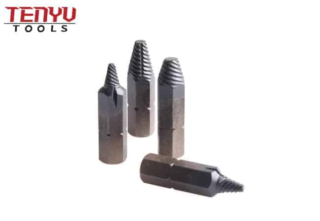 S2 4Pcs Titanium Carbide (Black) and 4Pcs Titanium Nitride (Gold) Small Broken Damaged Screw Extractor Set