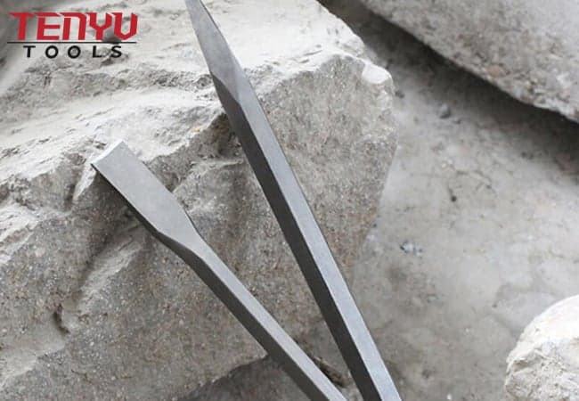 Brocas de cincel plano para martillo SDS con vástago hexagonal A/F de 17 mm para pared de mampostería
