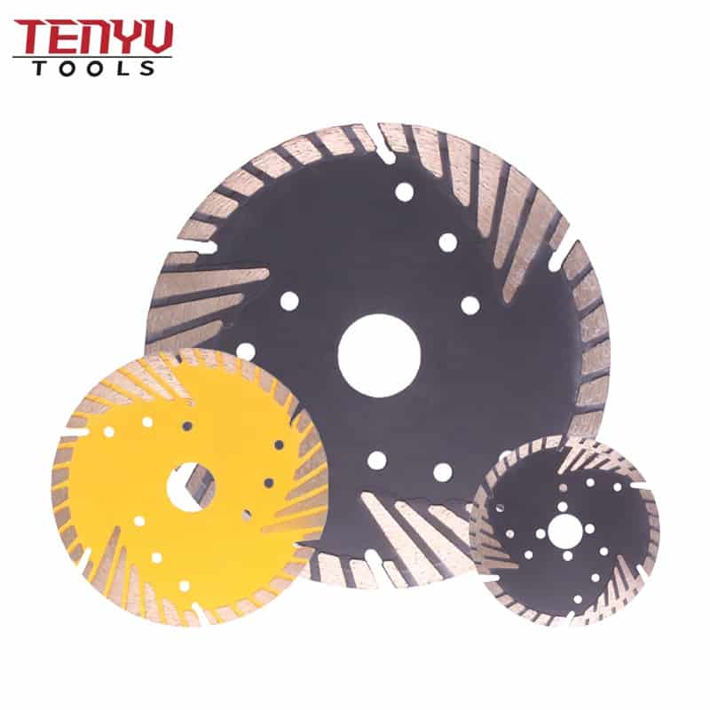 4 Inch Ceramic Diamond Turbo Metal Cutting Industrial Concrete Saw Blade Cold Press with Protective Teeth for Fast Tile Glass Ceramic Cut