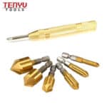 6mm-19 mm Hss Countersink Hex Shank 5 Flutes 90 Degree Chamfer Woodworking Drill Bit Set for Wood Metal Deburring