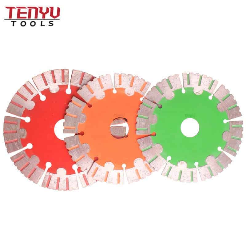 Cold Press Diamond Cutting Industrial Concrete Saw Blades with Protective Teeth For Stone and Concrete Cutting