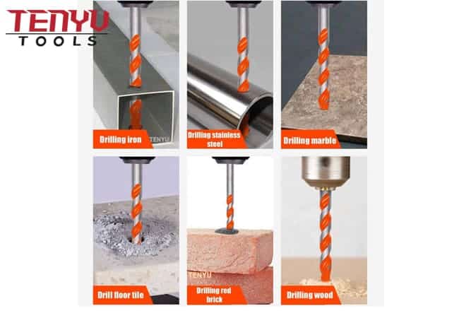 Extra Long Round Shank Sand Blasted R Flute Carbide Tipped Multifunctional Masonry Drill Bit for Concrete Brick Masonry Drilling