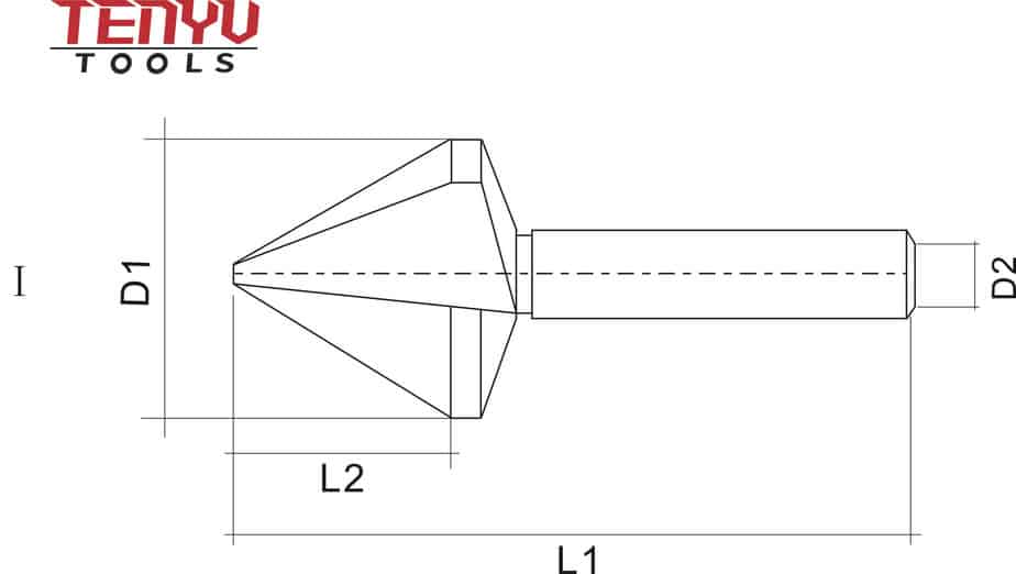 Foret à fraiser à tige cylindrique HSS 4241 avec angle de coupe de 90 degrés