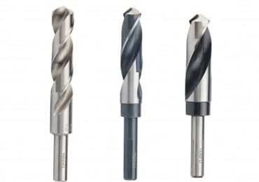 Morse Taper #1 6-3/8 Overall Length 118 degree Angle Point 3-1/8 Flute Length 19/64 Size Titan CD55019 High Speed Steel Heavy Duty Taper Shank Drill Oxide Finish 
