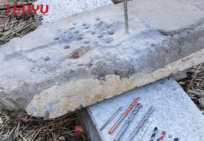 Industrieller Betonbohrer Hartmetall-Steinbohrer zum Bohren von Mauerwerk in Betonziegeln mit verchromter L-Flöte mit Rundschaft