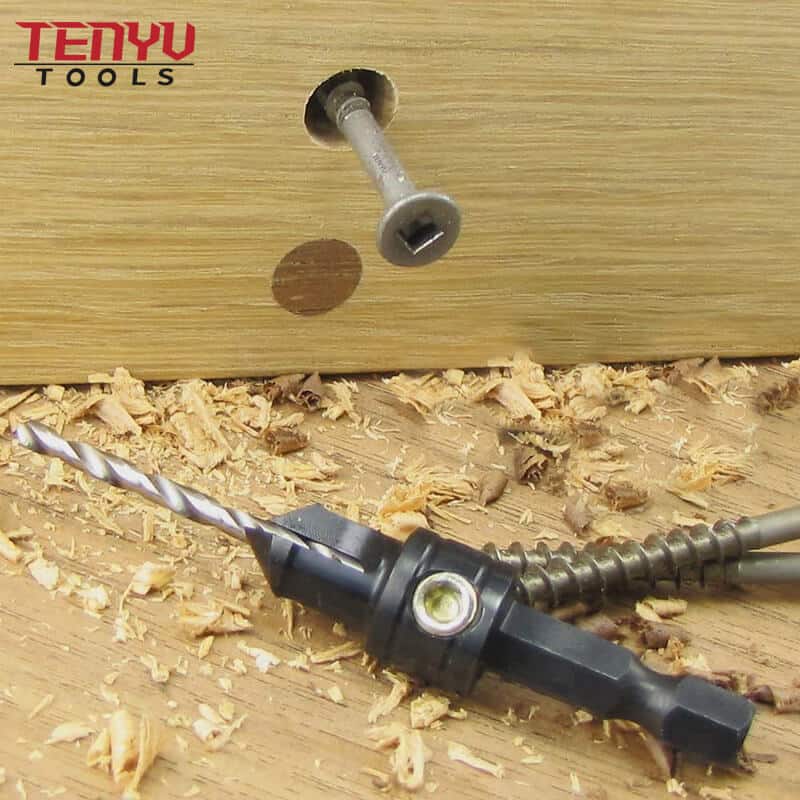 Juego de herramientas de desbarbado TCT de nuevo tipo, brocas avellanadoras Hss, brocas para agujeros de madera con anillo de tornillo magnético, broca para taladrar madera