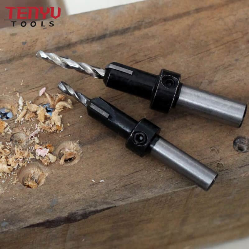 Round Shank TCT Deburring Tool Set Hss Countersink Drill Bits Wooden Hole Bits with Magnetic Screw Ring Drill Bit for Drilling Wood Drilling