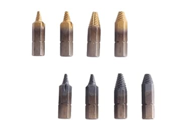 S2 4 piezas de carburo de titanio (negro) y 4 piezas de nitruro de titanio (dorado) Juego de extractores de tornillos pequeños rotos y dañados