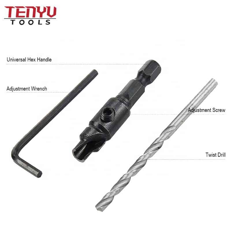 Woodworking Drill Bit Tools Set 14 Hex Shank Screw Hole Size Countersink Drill Bit Set for Wood Drilling Details