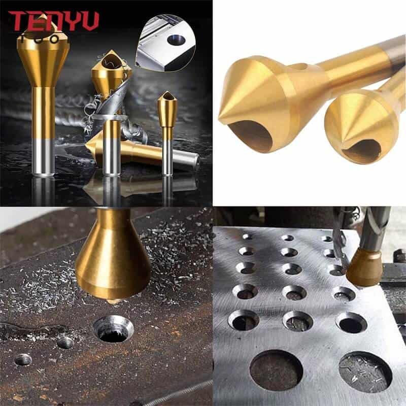Zero 0 Flute with Bright or Gold Surface Coating Countersink Drill Bit Tool for Steel Cutting