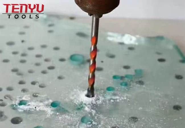 Vástago hexagonal de cambio rápido con revestimiento de titanio, 5 uds., punta de carburo individual, juego de brocas para azulejos de vidrio en caja de plástico para porcelana