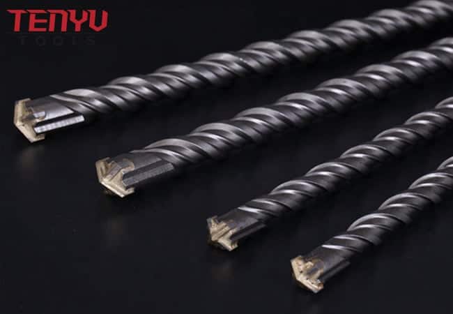 7pcs SDS Max Rotary Electric Hammer Carbide Drill Bit Set with Cross Tip Provides Fast Masonry Drilling