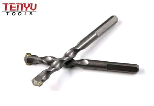 Conjunto de broca de alvenaria com ponta de carboneto de flauta em U com 7 peças em saco de PVC para perfuração de alvenaria de tijolo de concreto