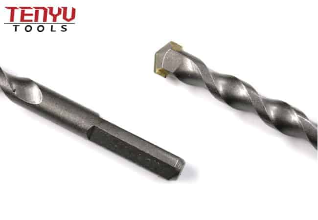 Conjunto de broca de alvenaria com ponta de carboneto de flauta em U com 7 peças em saco de PVC para perfuração de alvenaria de tijolo de concreto