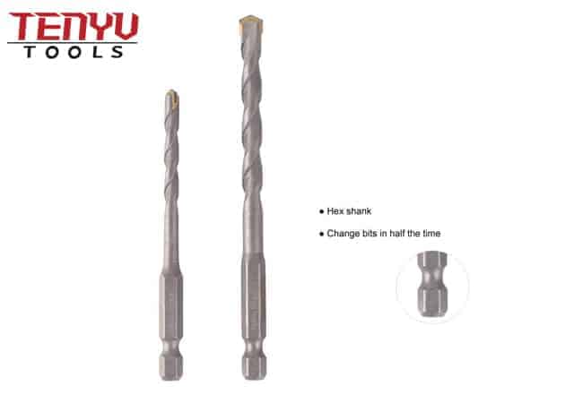 8 peças brocas de chave de fenda de ponta dupla e flauta hexagonal r brocas de alvenaria multiuso com um suporte de broca de chave de fenda